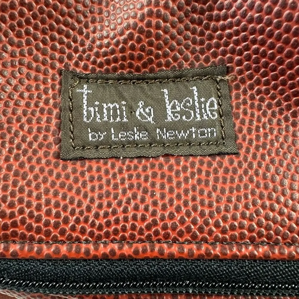 Timi & Leslie Football Stitch Men's Diaper‎ Bag Brown Leather Game Day Sporty